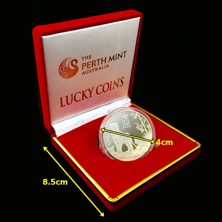 Xu Úc Hình Con Cọp Mạ Bạc 2022 tặng hộp nhung - SP005410